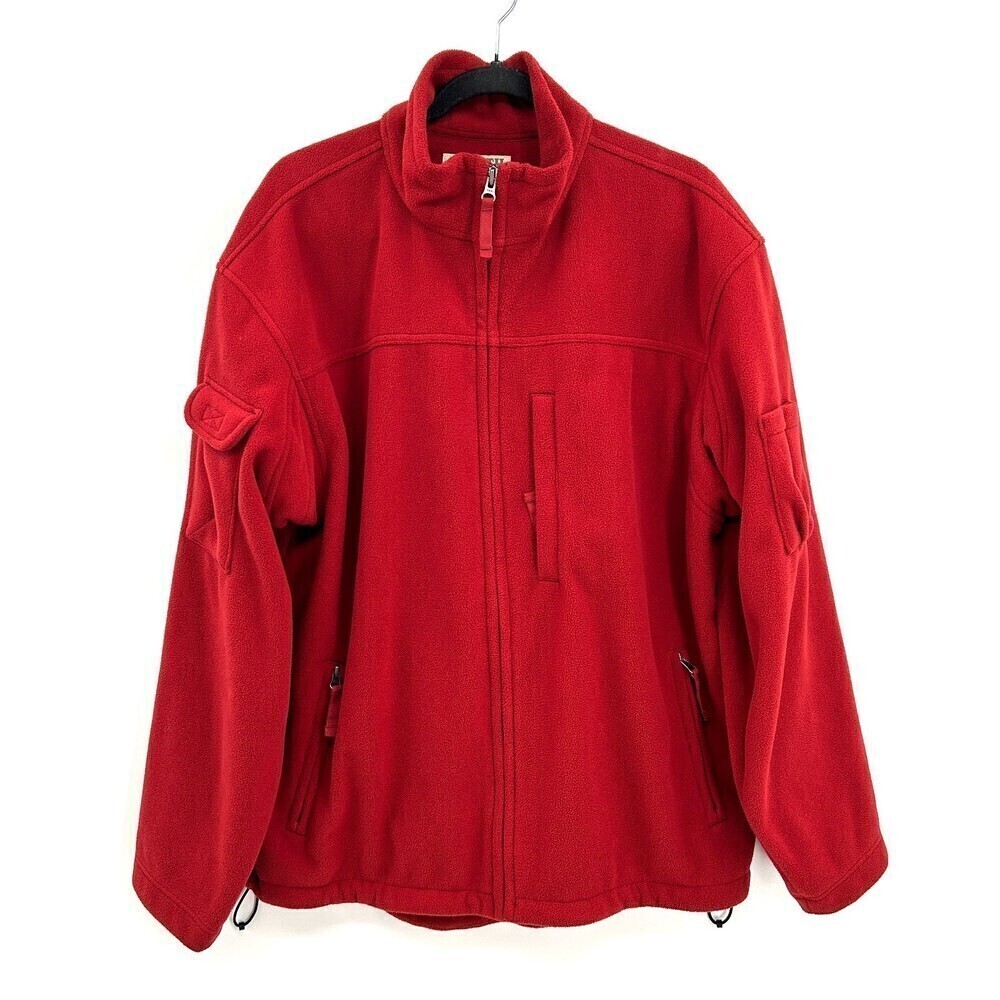 DULUTH TRADING CO. Men's Red Fleece Full Zip Utility Jacket Size Large